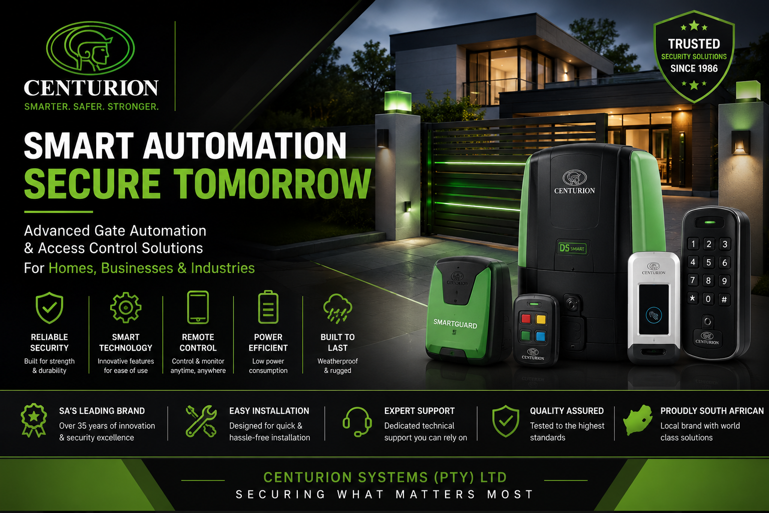 Centurion gate motors and gate automation systems